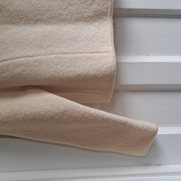 Size 12 Cream Boiled Wool Jacket - Vintage suit style jacket - Field Manor - Picture 7 of 7